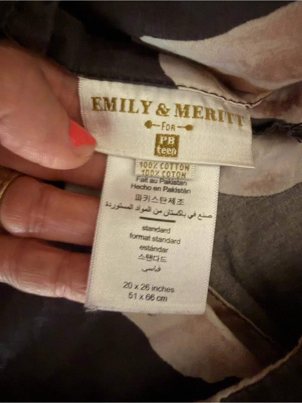 Emily & Meritt for Pottery Barn Teen pillowcases shams  black floral